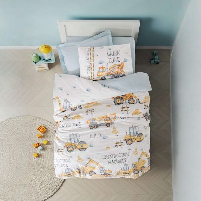 (cottonbox) Детска 100% Ranforce Памучна постелнина – Buildo – Blue