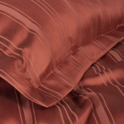 Premium bamboo saten postelnina bamboo stripe Tile Red1