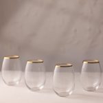 Astoria 570 - Gold, Transparent – Стаклен комплет (4 парчиња)