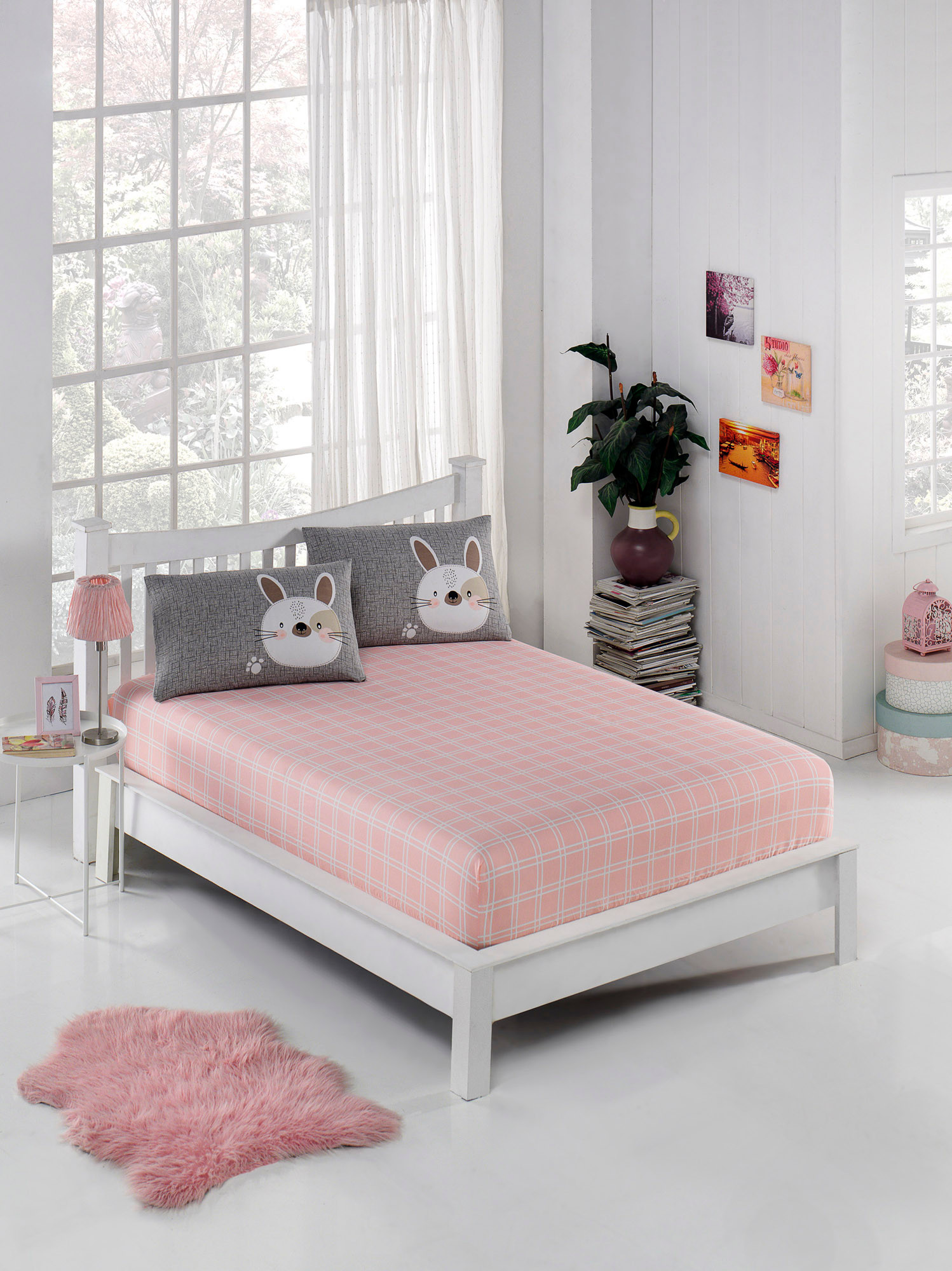 143EPJ052420-201.jpg Tavşancık – Сет од единечен чаршав со наплака за перница 100x200 - Image 1