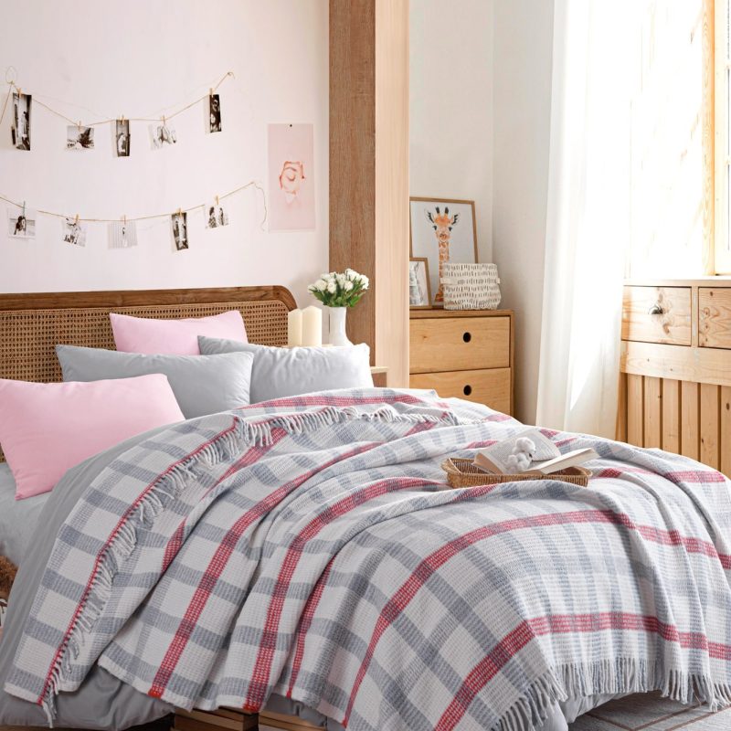 Warm Soft – Grey, Red – Двојно ќебе