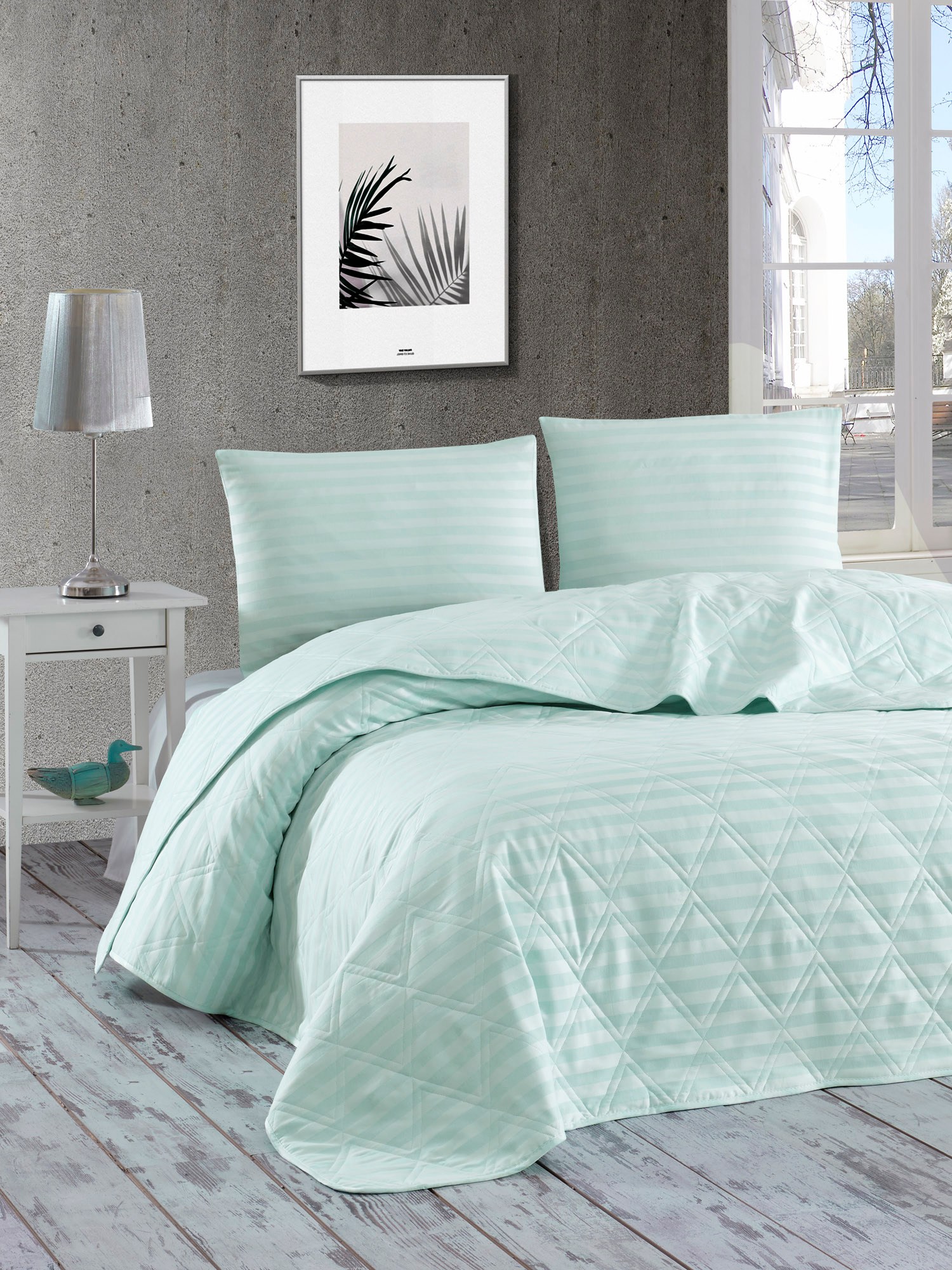 162ELR711720-201.jpg Water Yollu Saten - Mint – Дупли прекривач - Image 1
