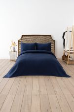 Waffle - Navy Blue – Дупли пике прекривач