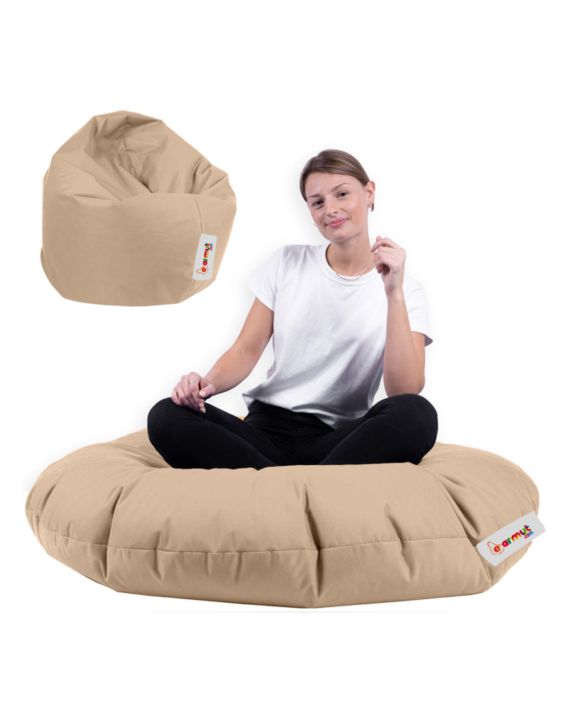 248FRN129620-201.jpg Iyzi 100 Cushion Pouf - Mink – Lazybag - Image 1