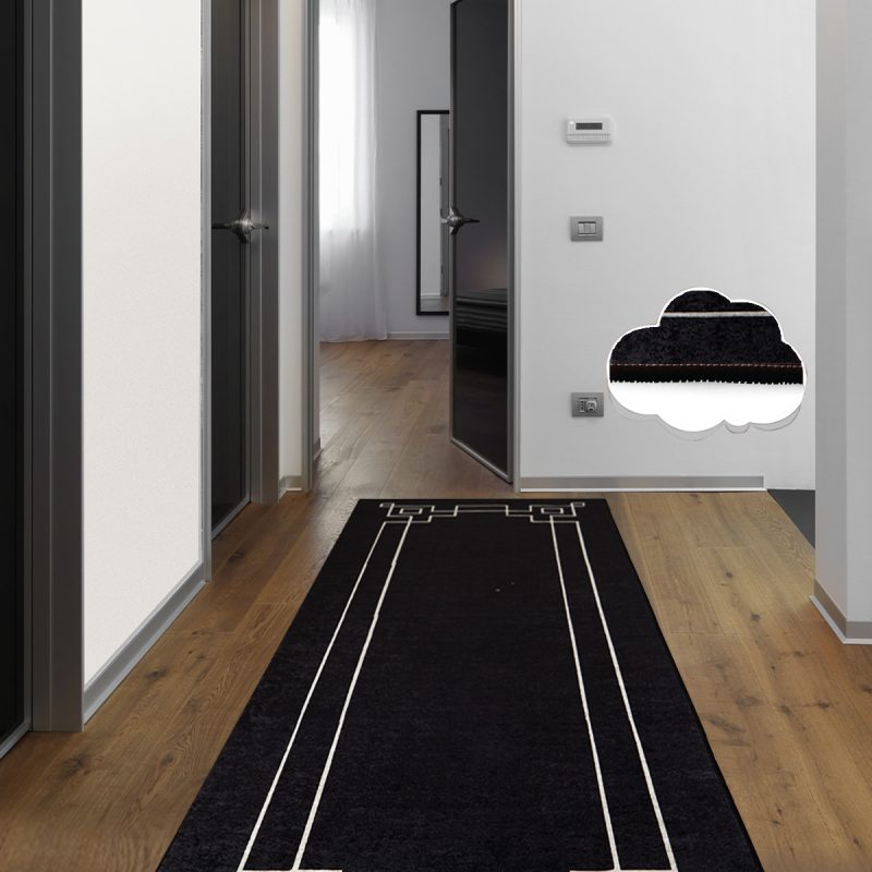 Square – Black – Тепих за сала (80 x 200)