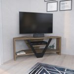 Karin - Walnut, Black – ТВ комода - Image 2