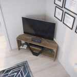Karin - Walnut, Black – ТВ комода - Image 4