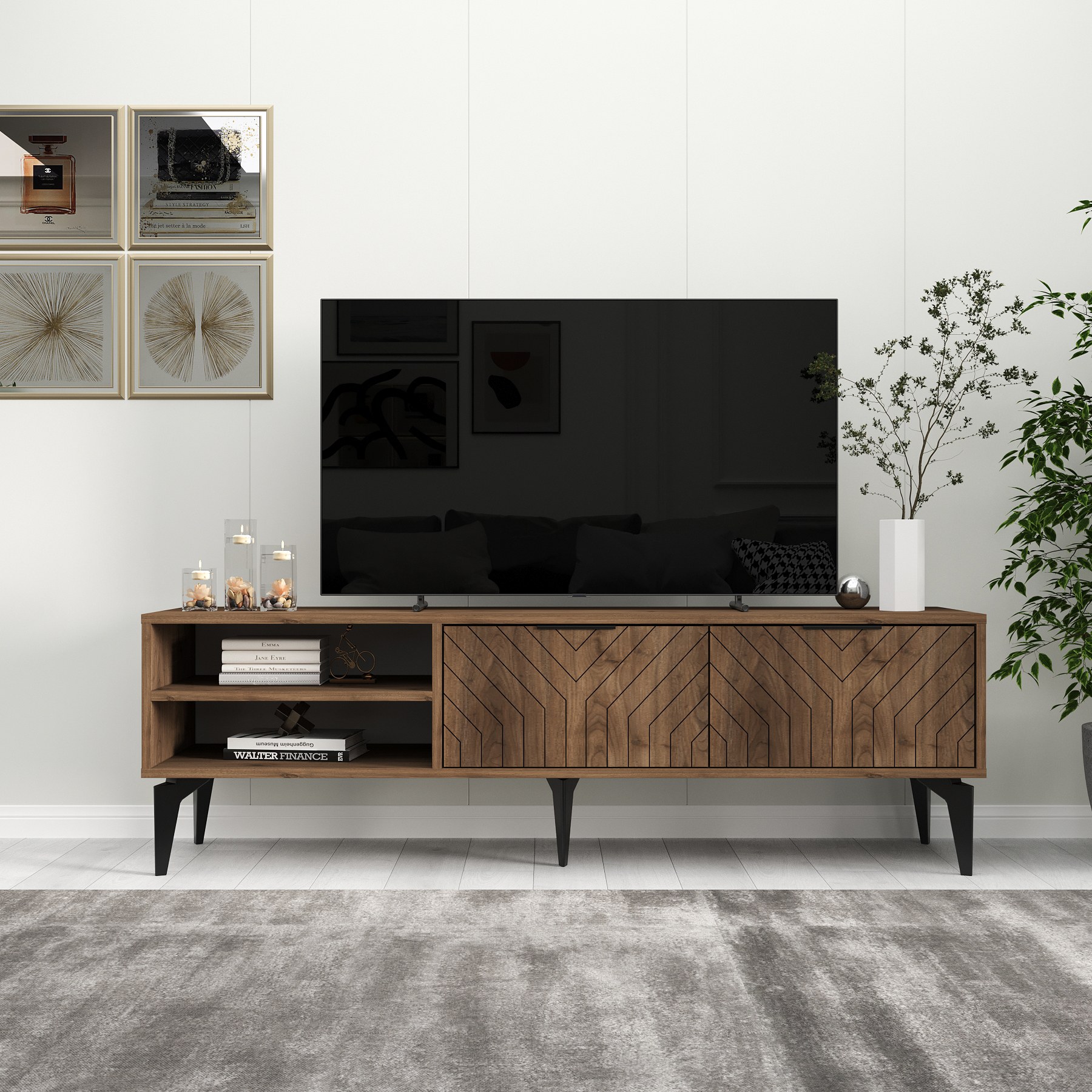 327ODS126820-201.jpg Regina - Walnut – ТВ комода - Image 1