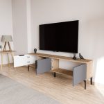 Tarz - White, Anthracite, Oak – ТВ комода - Image 5