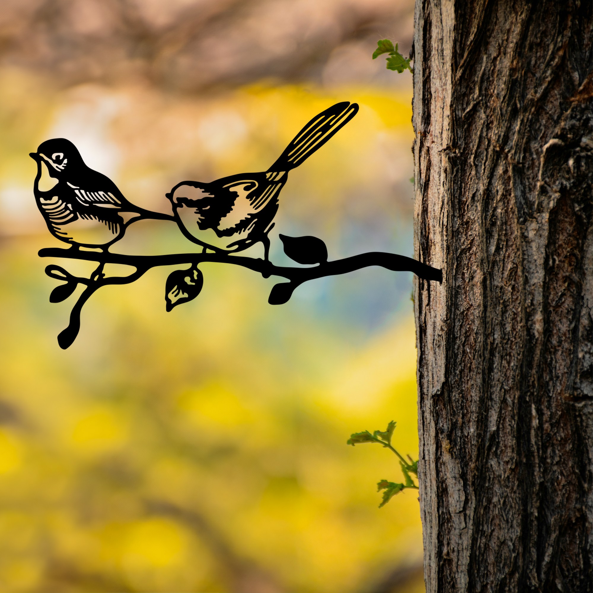 565TNL130220-201.jpg Bird On The Branch 04 - Black – Декоративен градинарски објект - Image 1