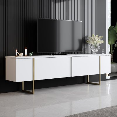 Luxe – White, Gold – ТВ комода