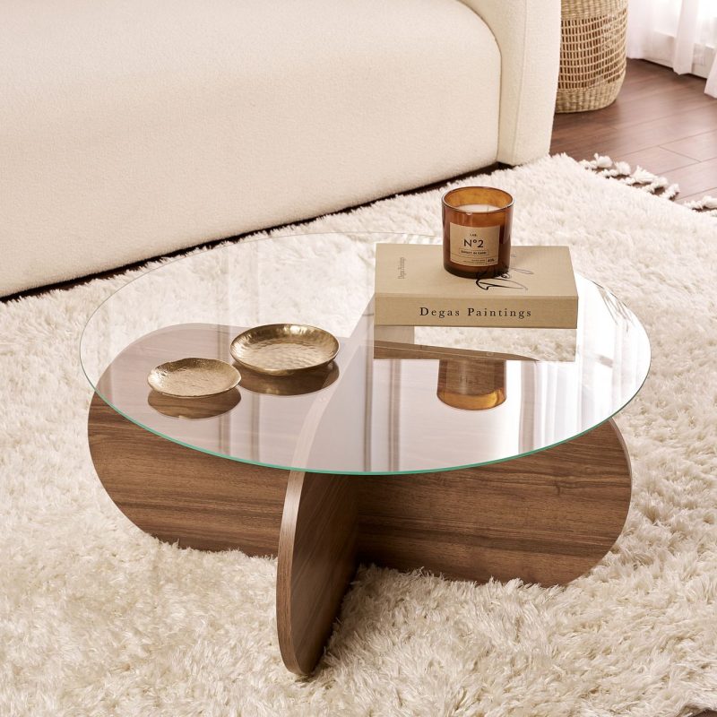 Aeris – Walnut, Transparent – Маса за кафе