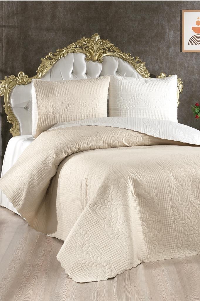 773NVA123320-201.jpg Sanem - Cream, Beige – Сет Дупли прекривач и навлака за перница - Image 1