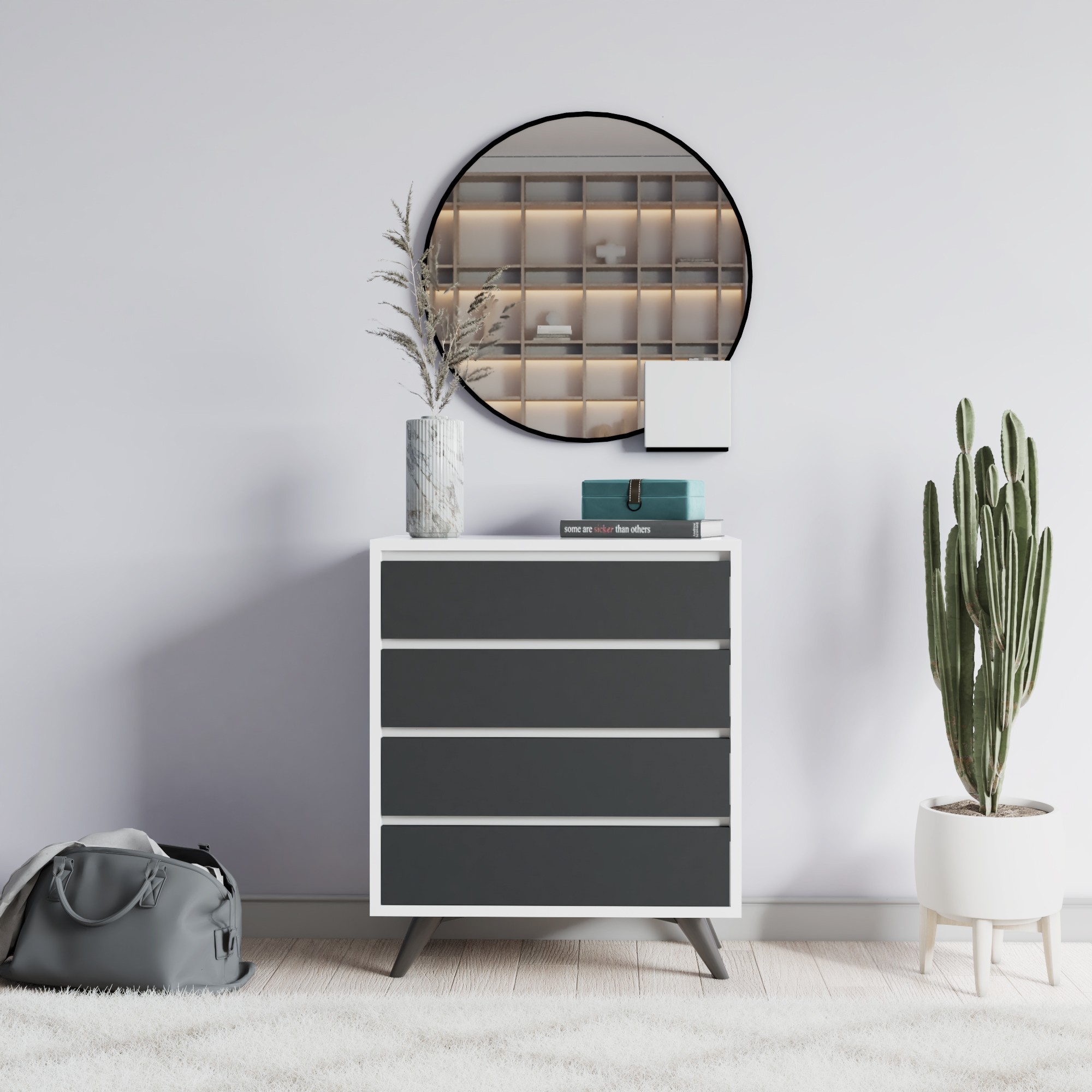 811MDD343620-201.jpg Suvera - White, Anthracite – Комода - Image 1