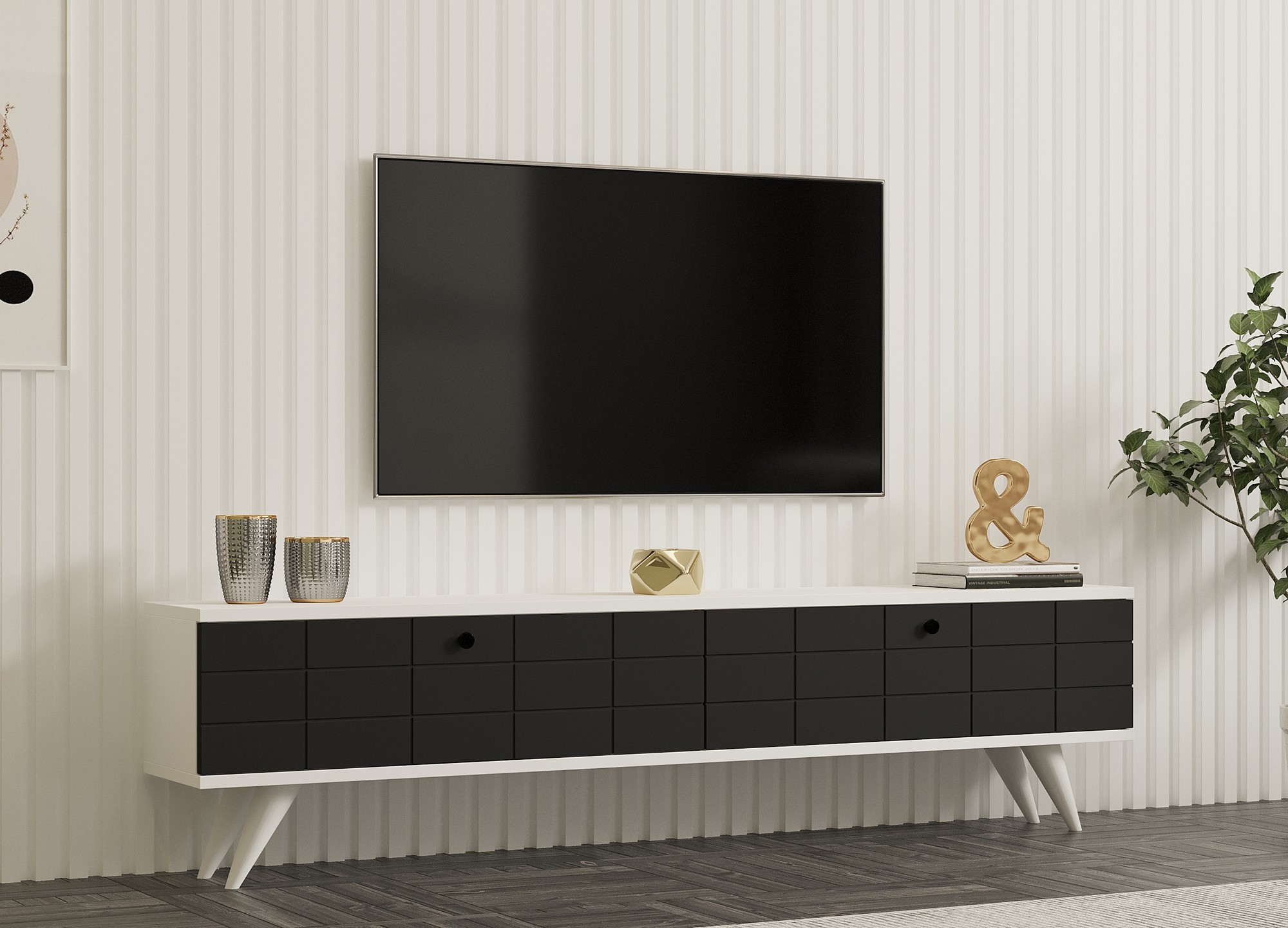 835PUQ300120-201.jpg Alberi - Anthracite, White – ТВ комода - Image 1