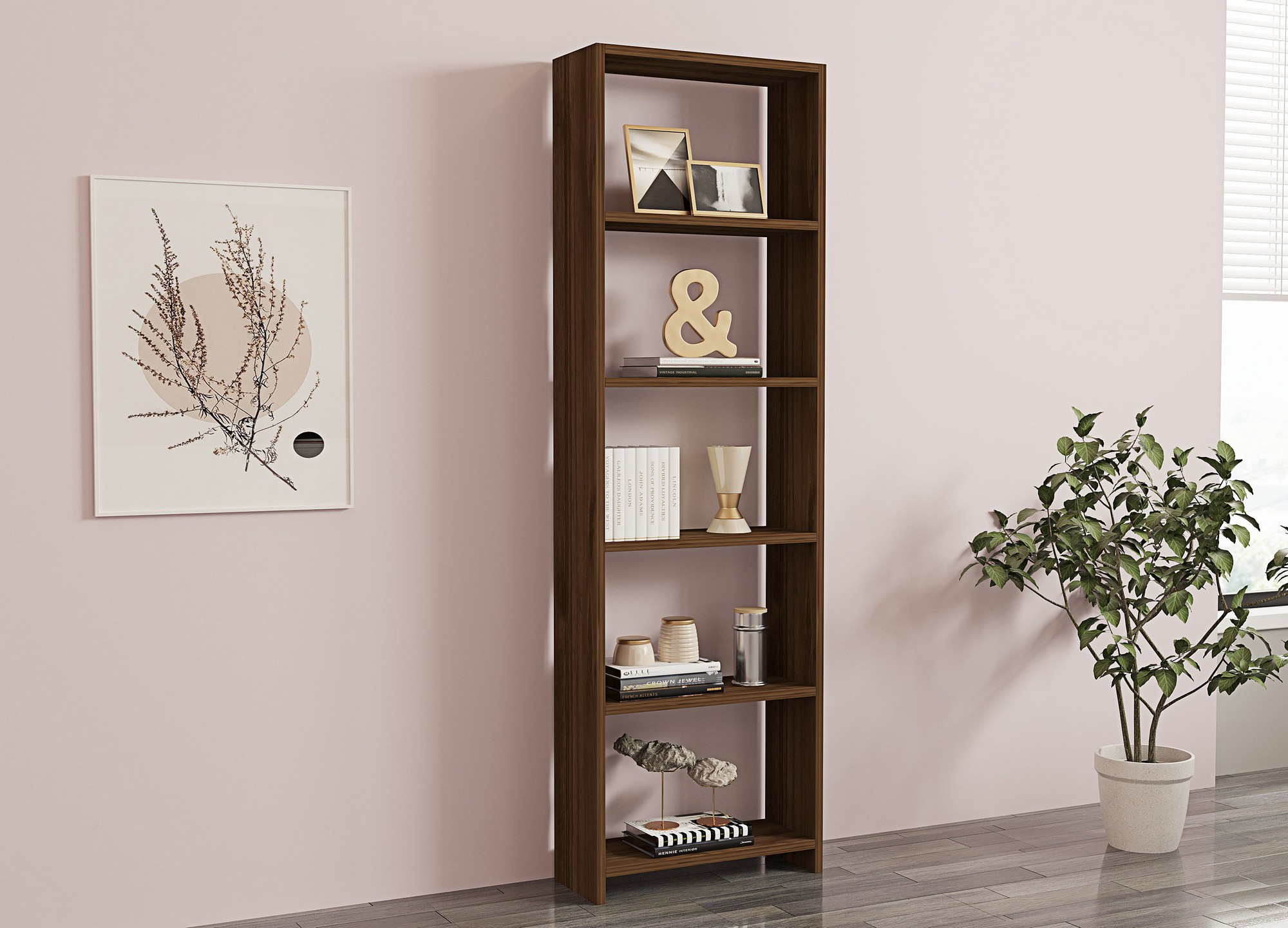 835PUQ363320-201.jpg New - Walnut – Полица за книги - Image 1