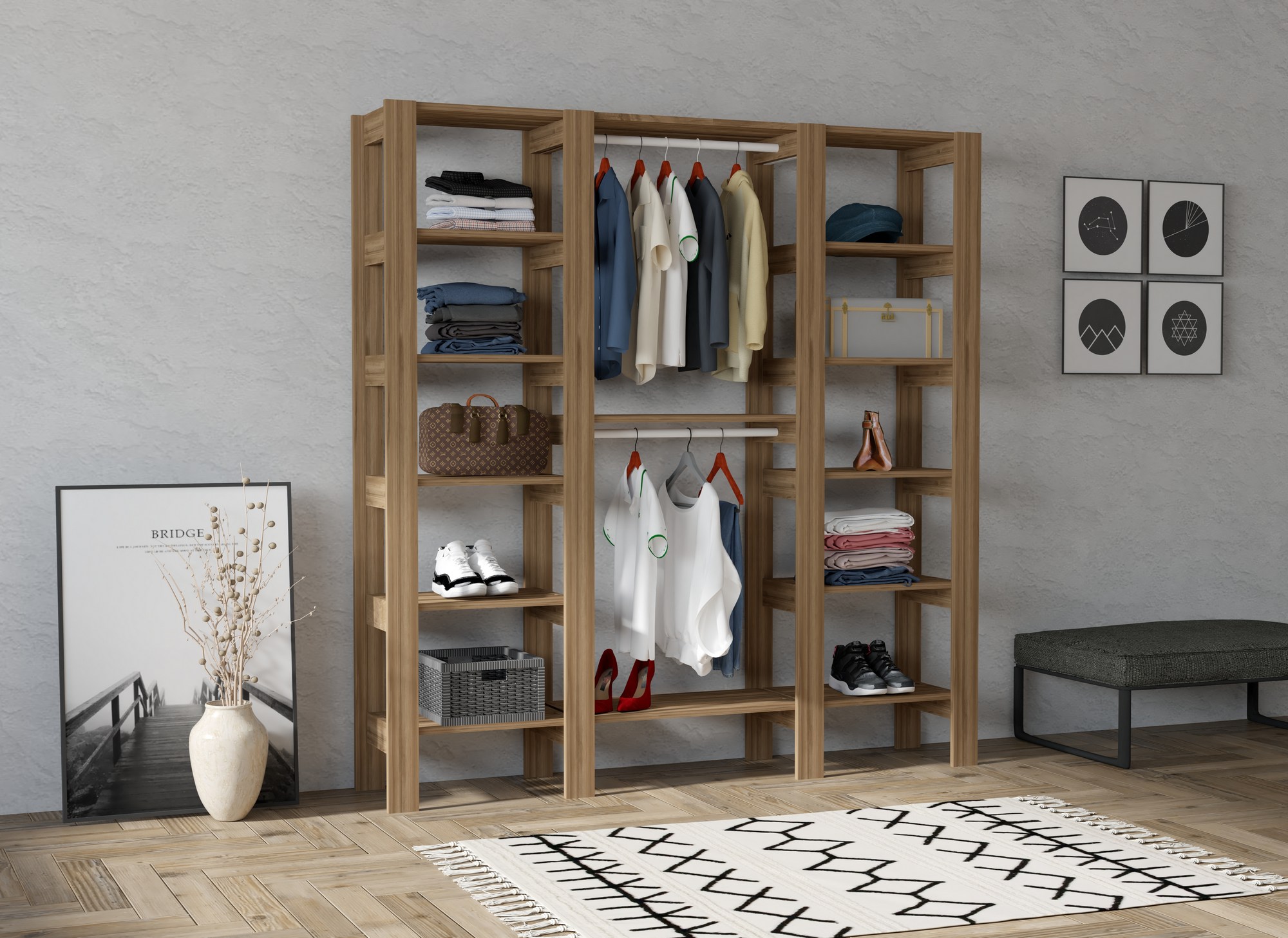 835PUQ610220-201.jpg City - Walnut – Гардеробер - Image 1