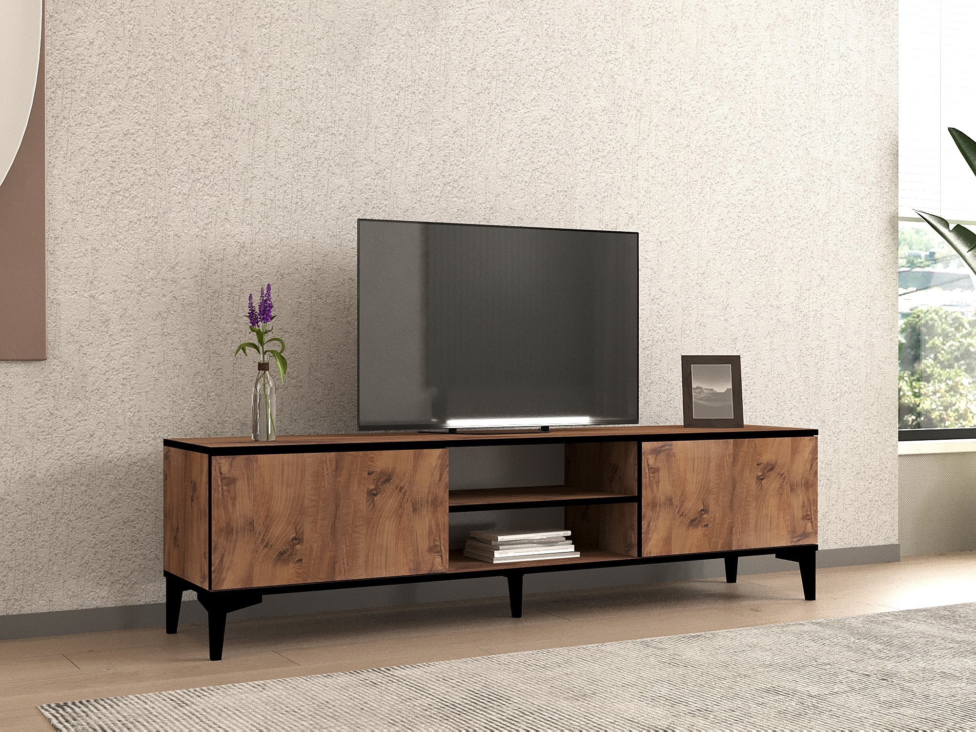 835PUQ621920-201.jpg Begi - Atlantic Pine, Black – ТВ комода - Image 1