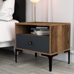 Lizbon 529 - Walnut, Anthracite – Ноќна масичка