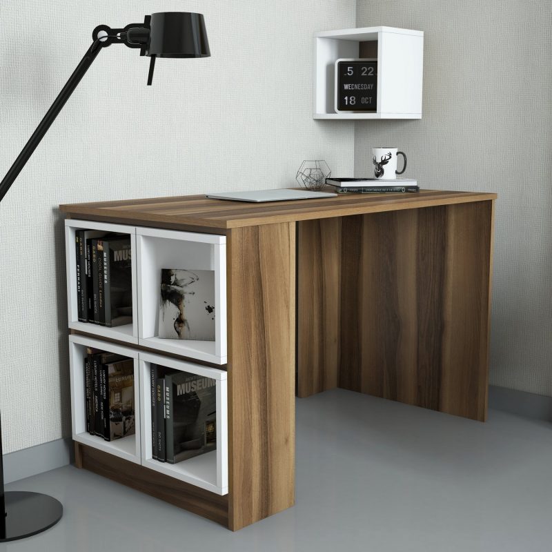 Box – Walnut, White – Канцелариско биро –