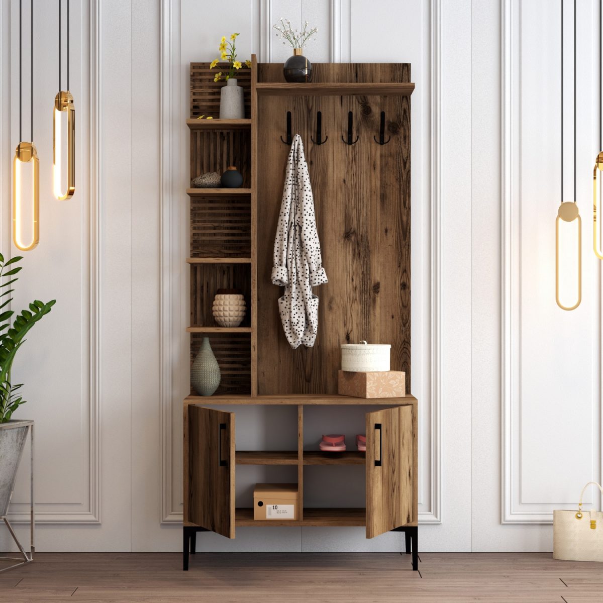 Viyana D - Walnut – Гардеробер за претсобје -  - Image 3