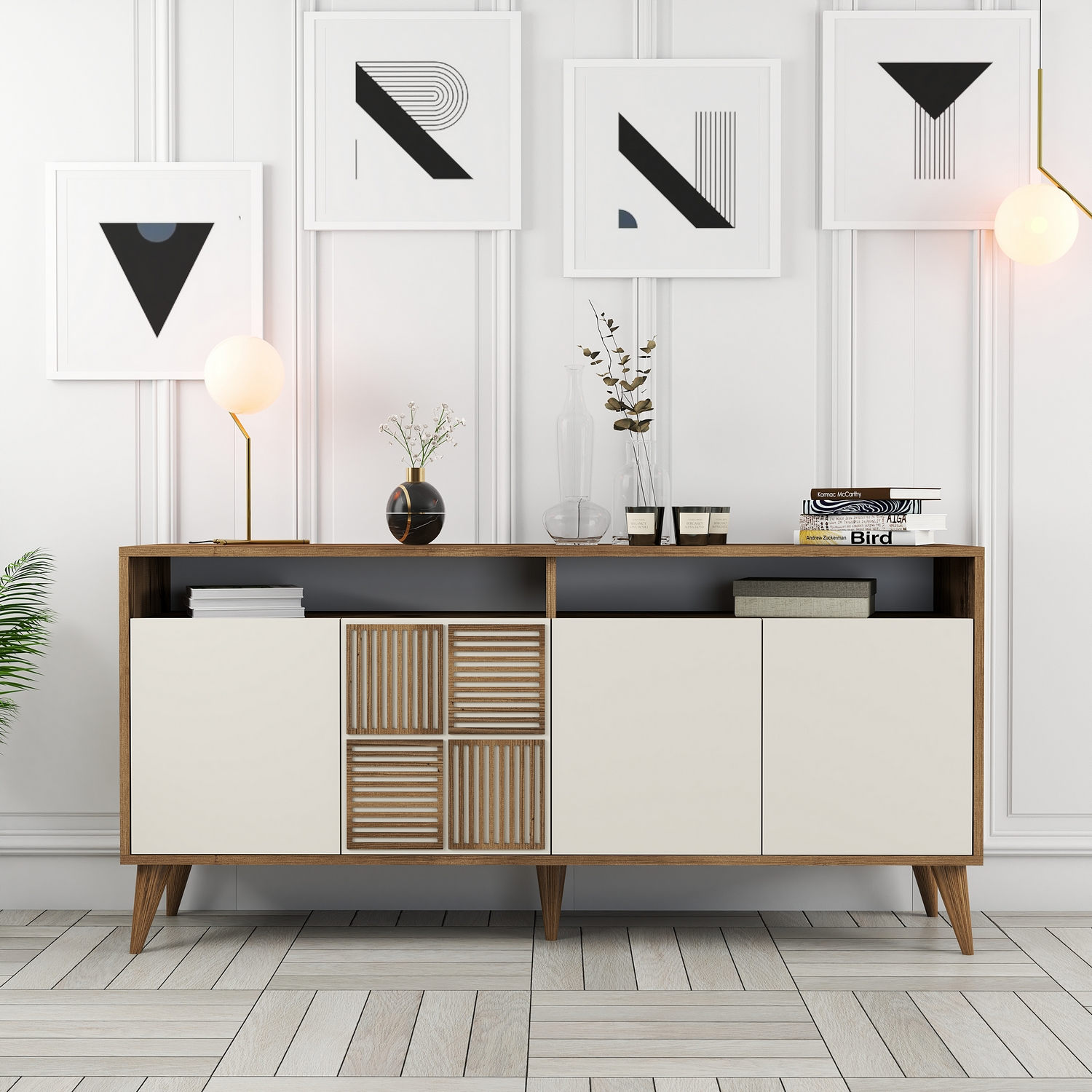 845HCT533320-201.jpg Milan 160 - Walnut, Cream – Конзола - Image 1