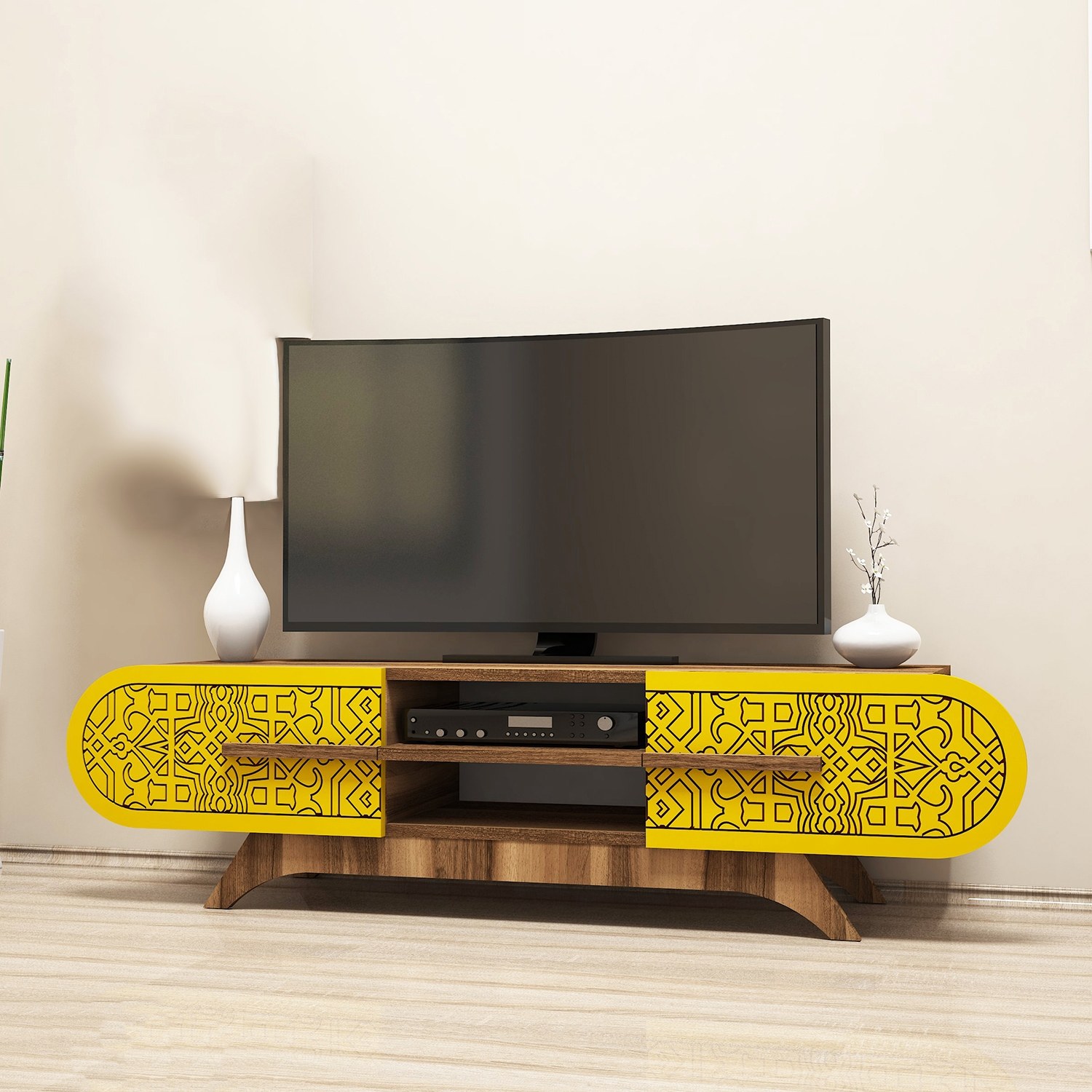845HCT550620-201.jpg Defne - Walnut Yellow – ТВ комода - Image 1