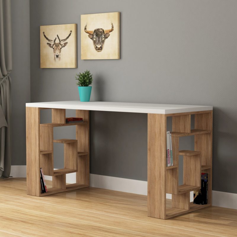 Maze – White, Oak – Канцелариско биро –
