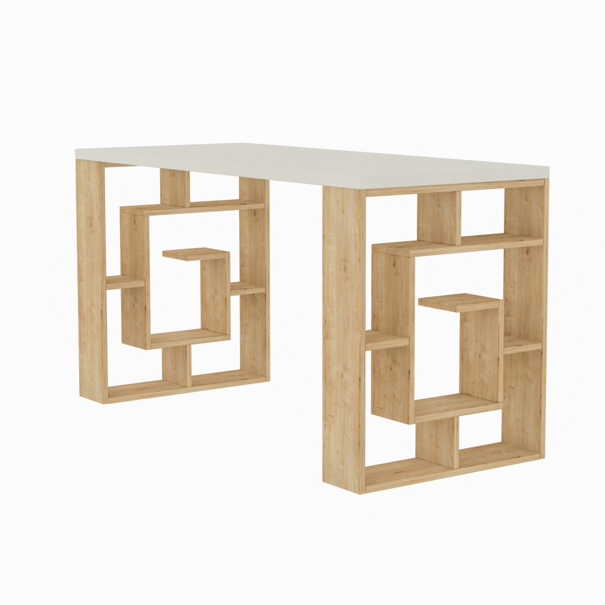 Maze - White, Oak – Канцелариско биро -  - Image 2
