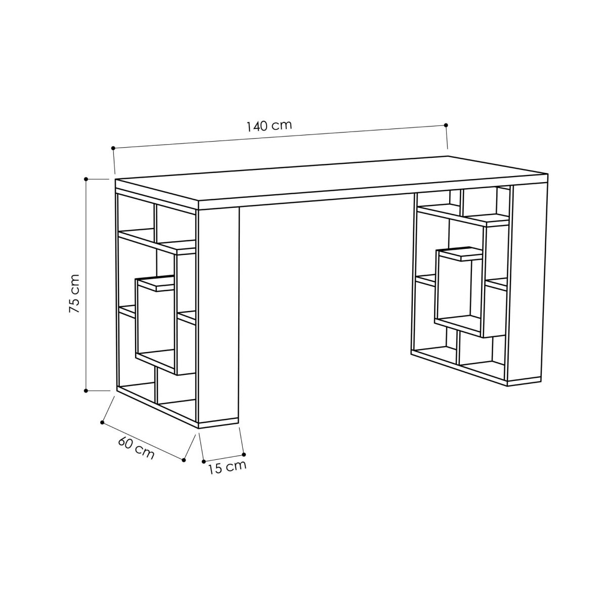 Maze - White, Oak – Канцелариско биро -  - Image 3