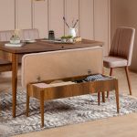 Vina Bank - Walnut, Stone – Клупа со складирање - Image 2