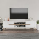 Eslem - White, Walnut – ТВ комода