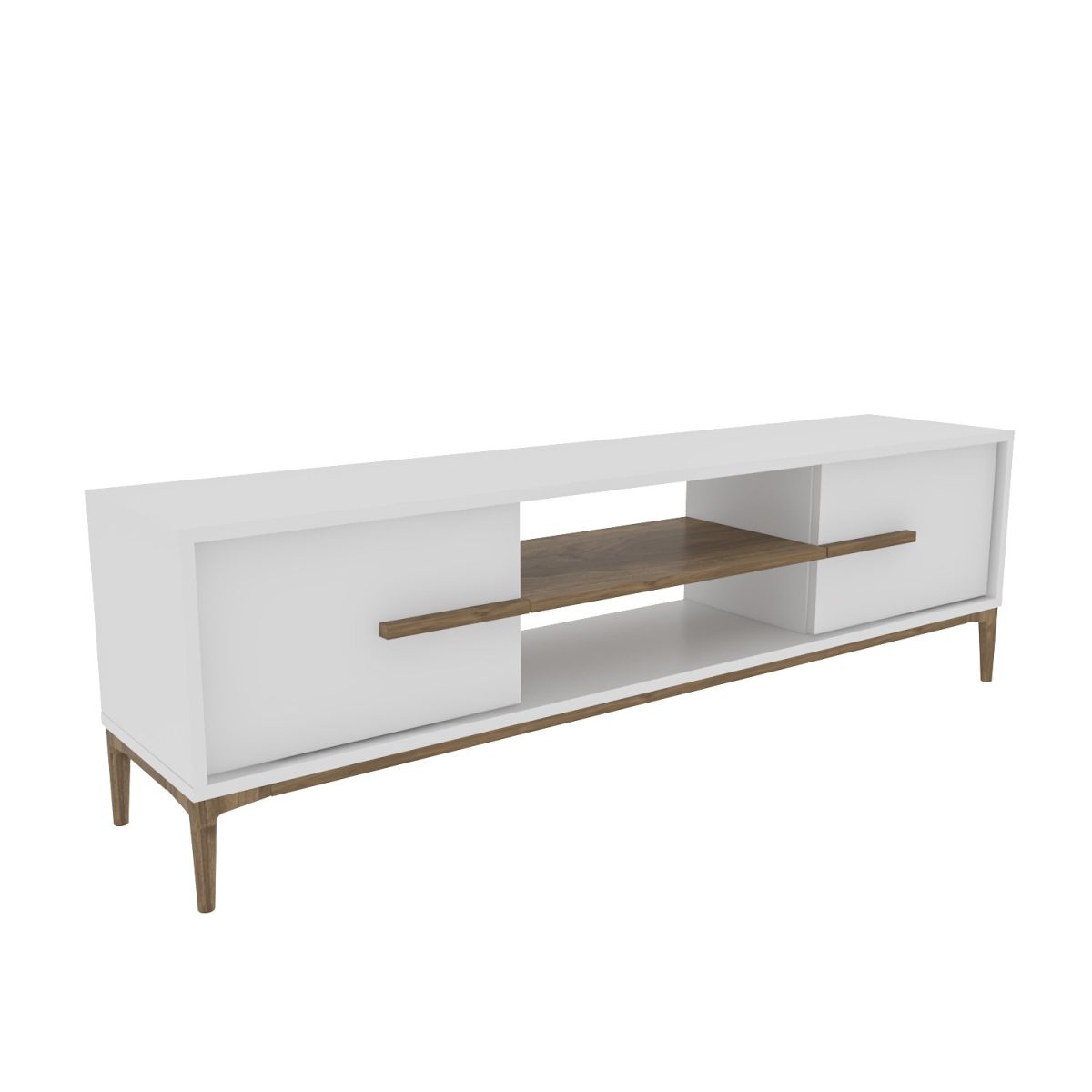 Eslem - White, Walnut – ТВ комода - Image 4