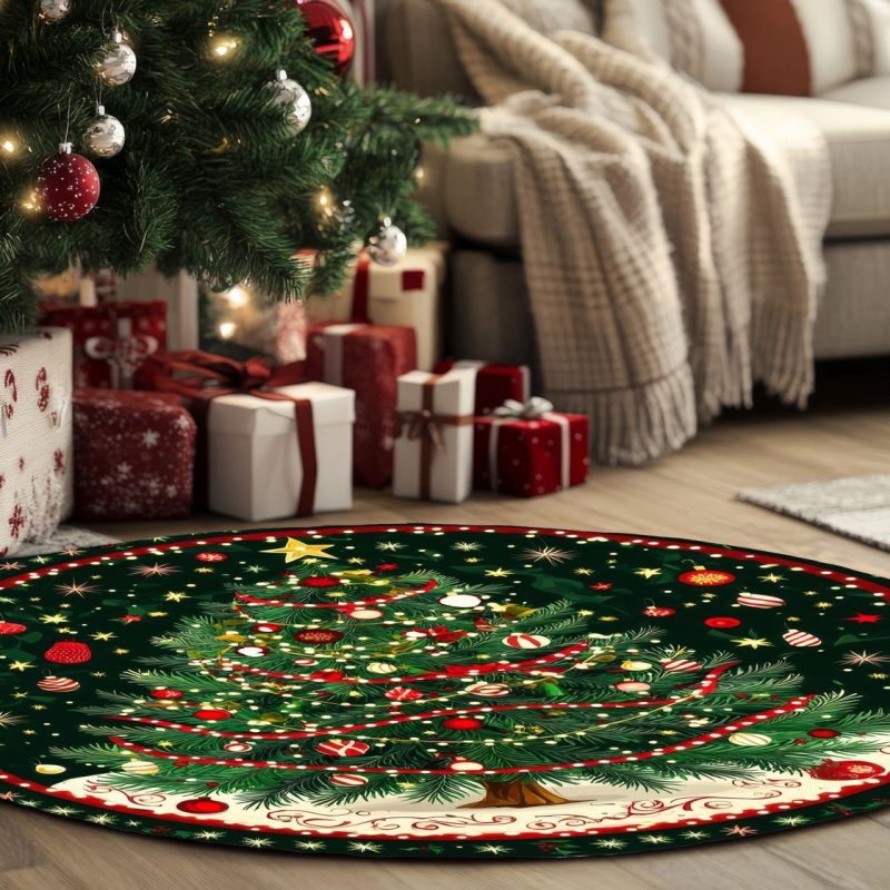 Cozy christmas living room with tree and gifts
