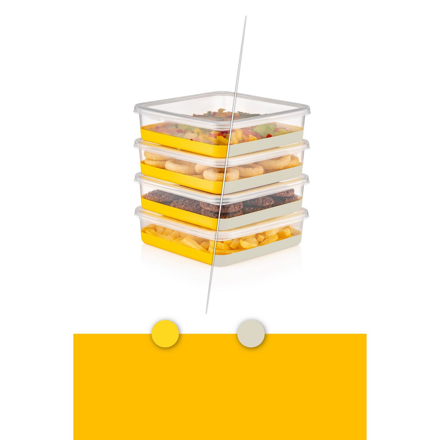 4B - Yellow – Комплет за организатор на фрижидер (4 парчиња) - Image 5
