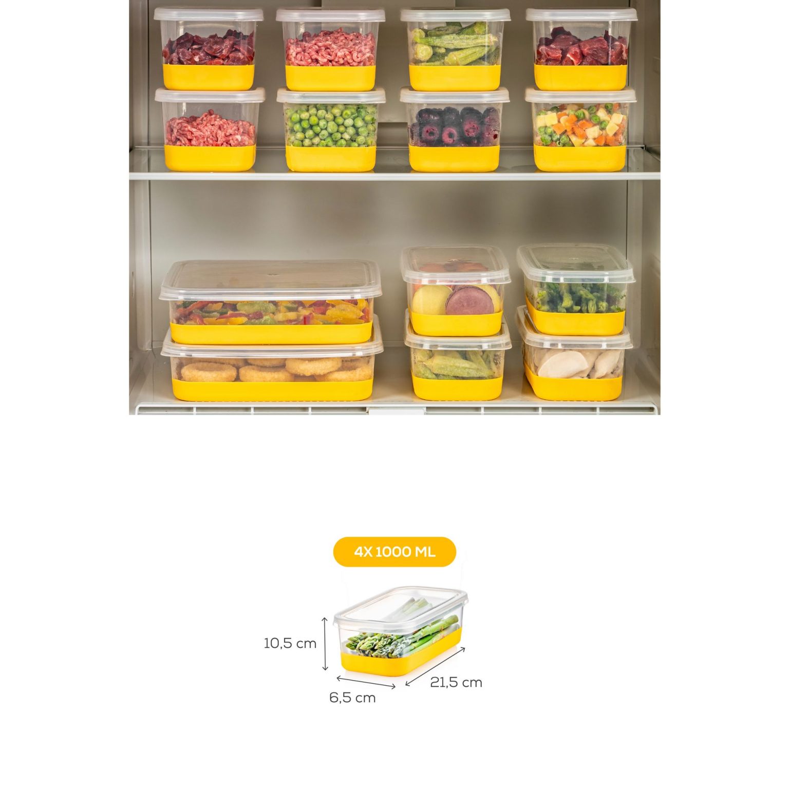 4B - Yellow – Комплет за организатор на фрижидер (4 парчиња) - Image 6
