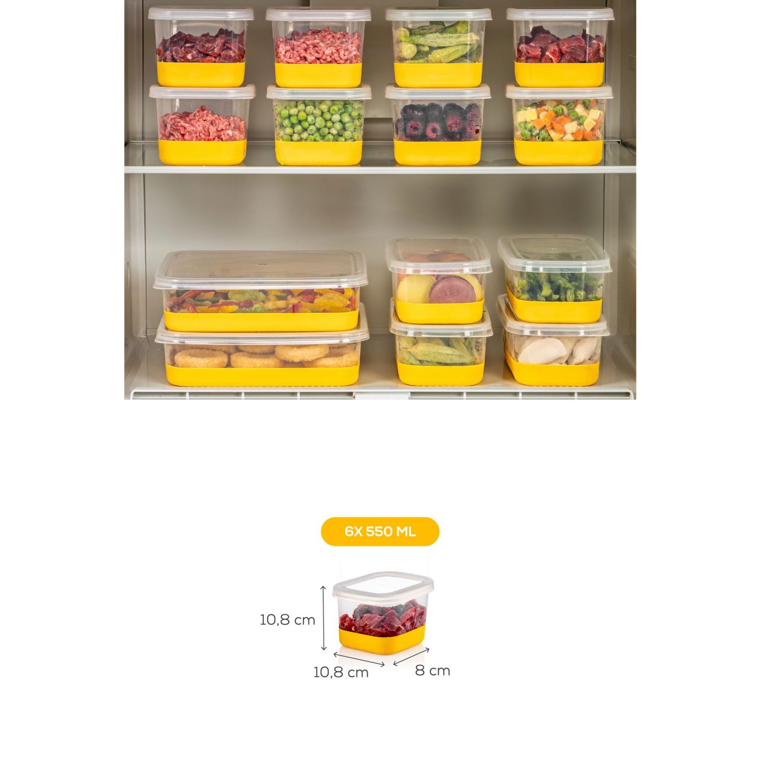 6A - Yellow – Комплет за организатор на фрижидер (6 парчиња) - Image 6