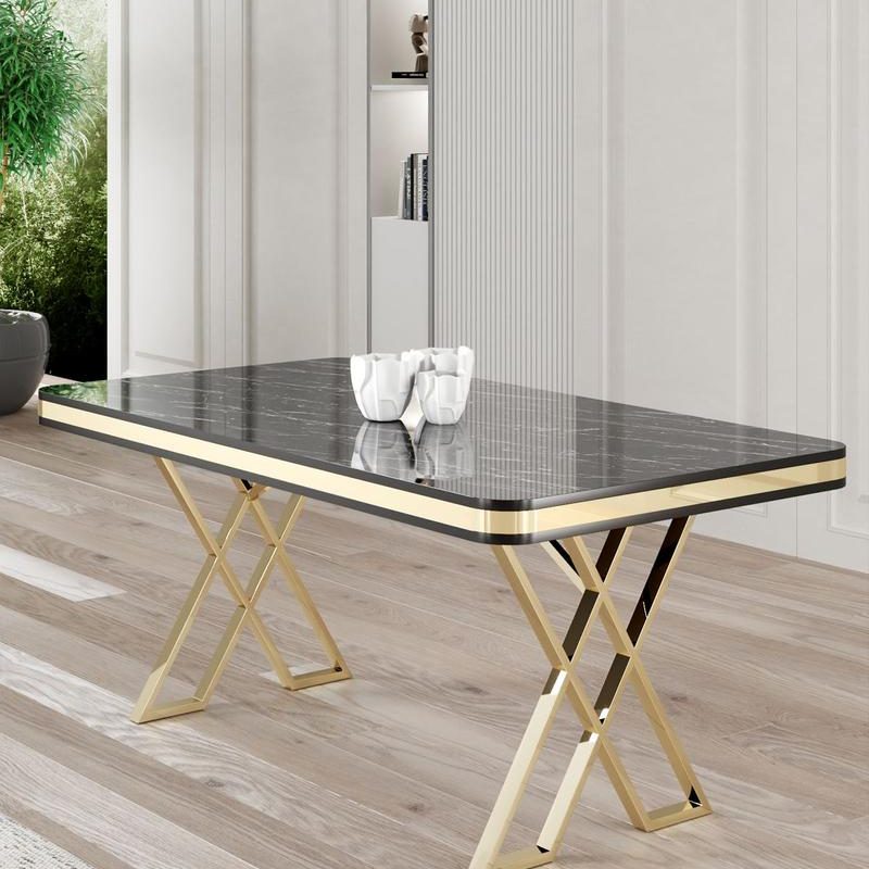 Vals – Black Marble, Gold – Трпезариска маса – Црн мермер Злато