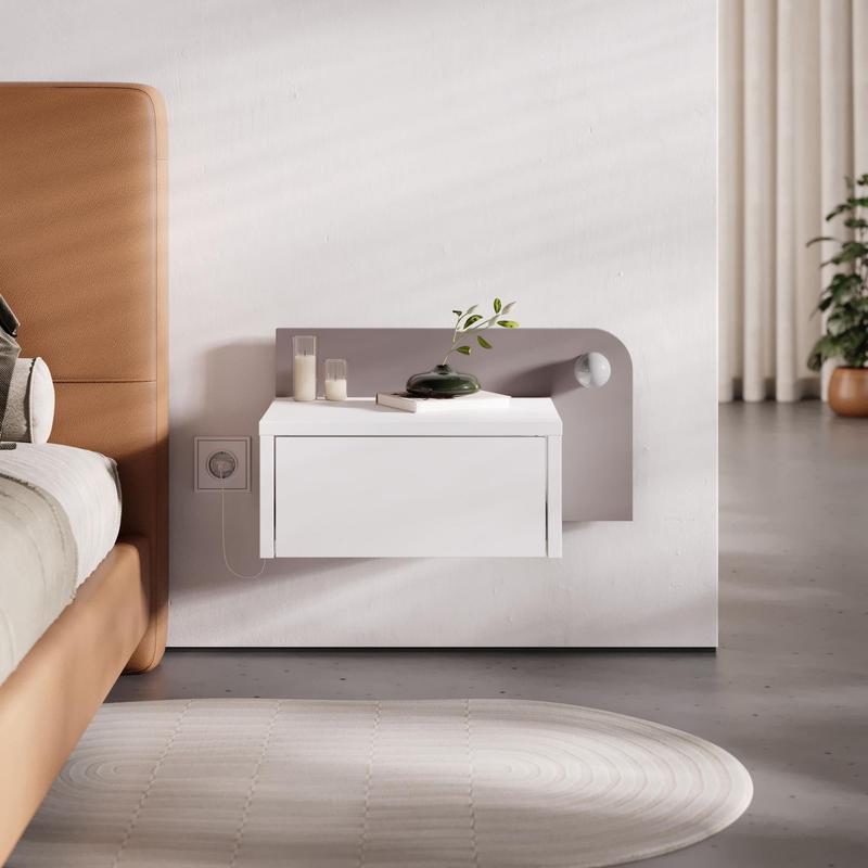 Dotta – White, Light Mocha – Ноќна масичка – Бело Лесна мока