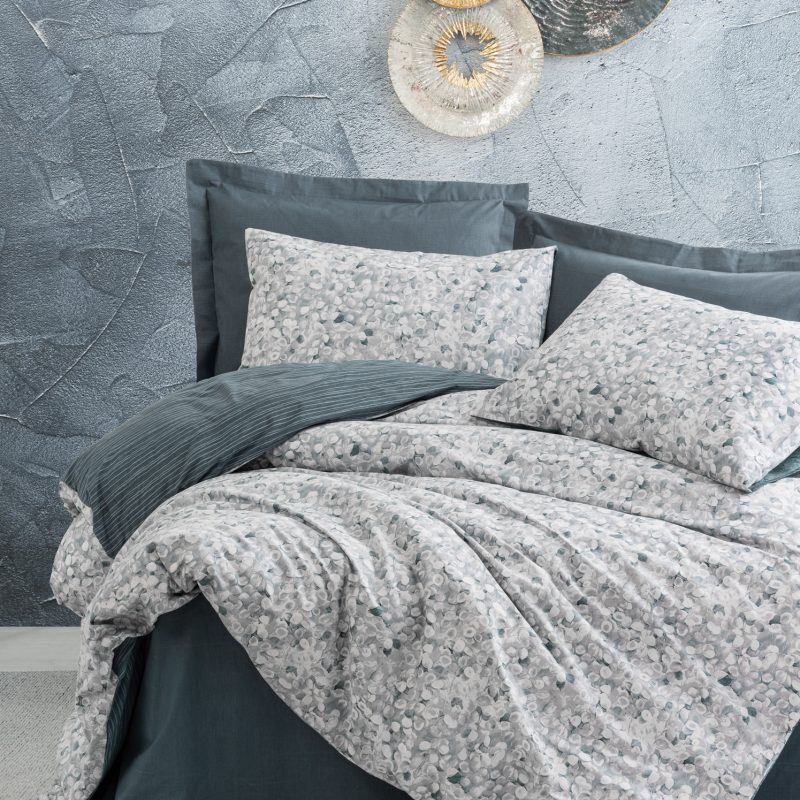 Eдинечна Постелнина RANFORCE 140*200/60*60 – Сет од 2 дела –  (FR) Моли – Антрацит