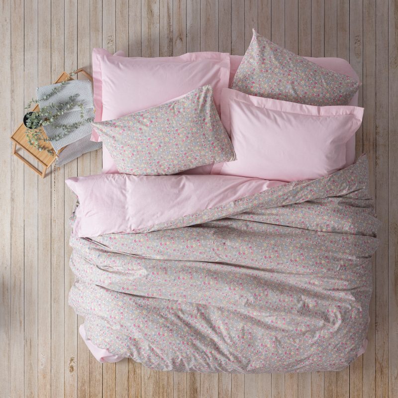 Eдинечна Постелнина RANFORCE 140*200/60*60 – Сет од 2 дела –  (FR) Сиху – розова