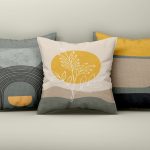 Mockup of three large white pillows