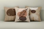 Mockup of three large white pillows
