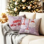 A cozy living room with a Christmas tree twinkling in the backgr
