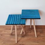 Blue wooden retro wall with horizontal stripes.Excellent backgro
