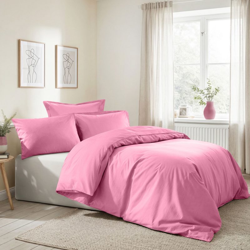 Eдинечна Постелнина RANFORCE 140*200/60*60 – Сет од 2 дела –  (FR) Розова