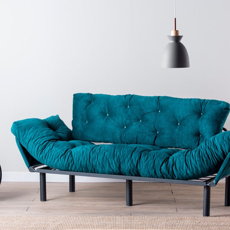 Софа со 3 седишта-кревет Nitta Triple – Petrol Green